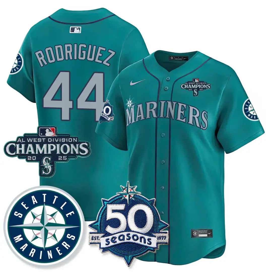 SEA Vapor Premier Limited Gold Jersey - 50th Anniversary & AL West Division Champions - All Stitched by Digigearus