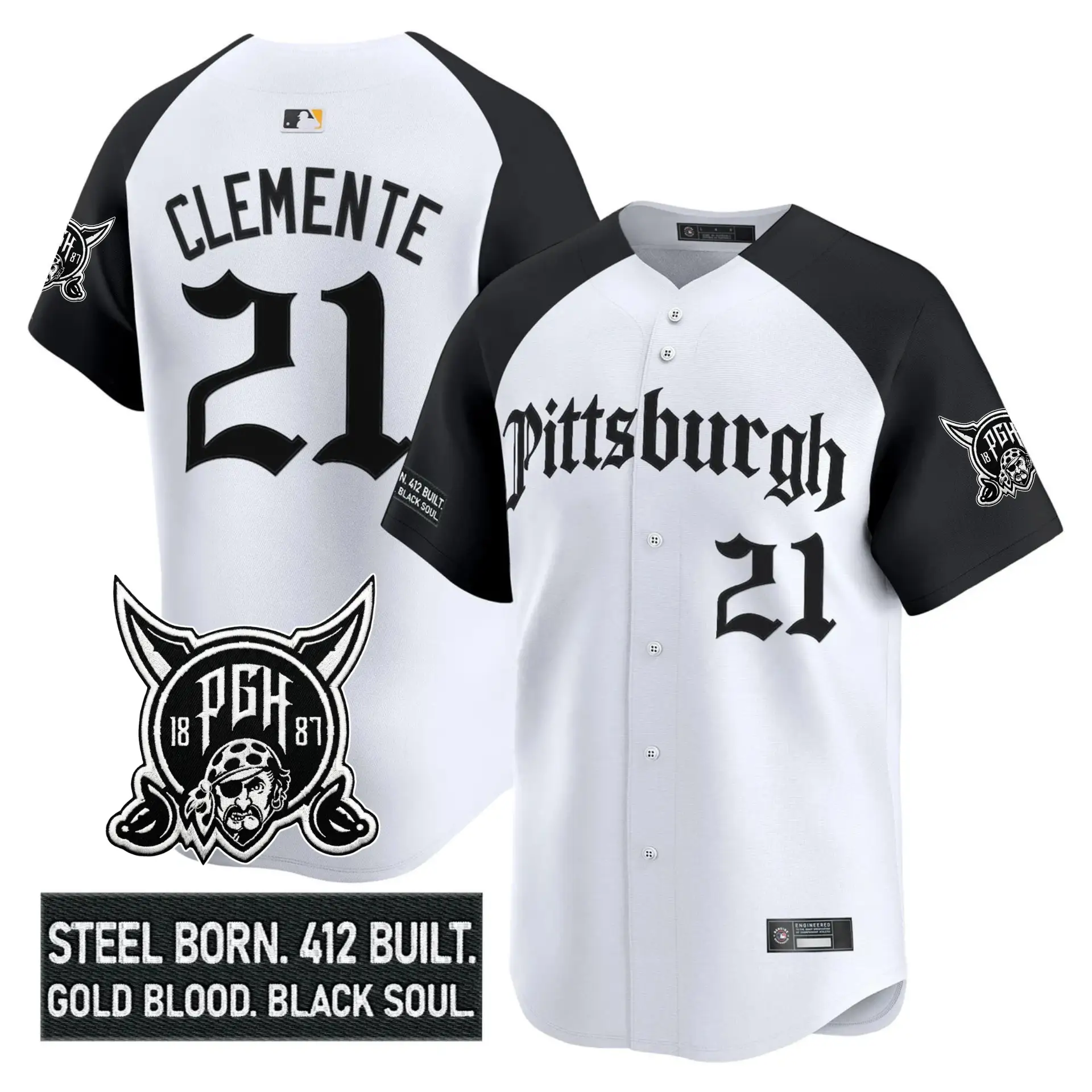 PIT 'Gothic Steel City Edition' Vapor Premier Limited Jersey - All Stitched by Pittsburgh Pirates