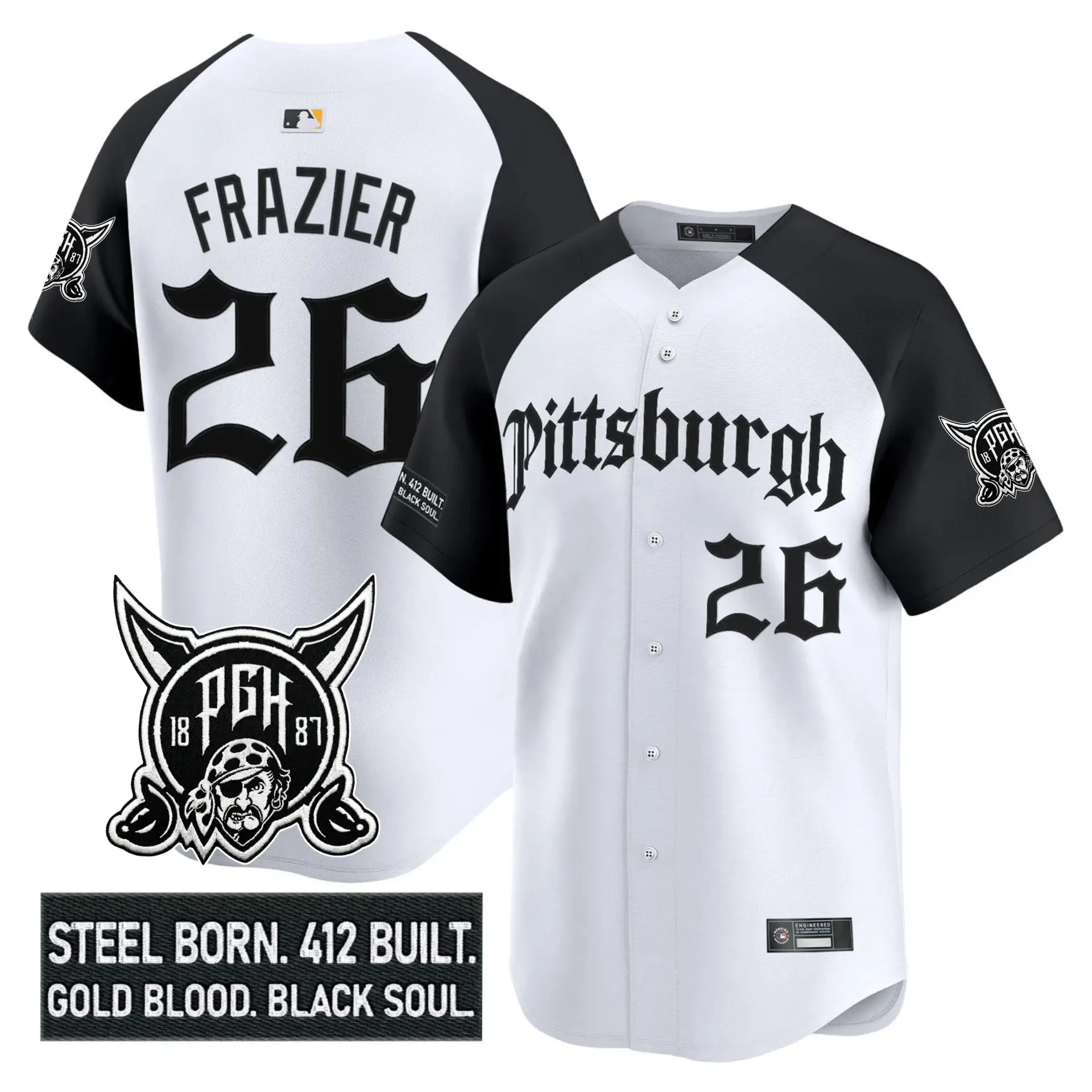 PIT 'Gothic Steel City Edition' Vapor Premier Limited Jersey - All Stitched by Pittsburgh Pirates