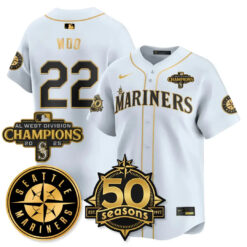 SEA Vapor Premier Limited Gold Jersey - 50th Anniversary & AL West Division Champions - All Stitched by Digigearus