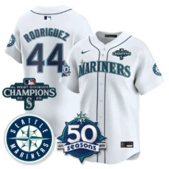 SEA Vapor Premier Limited Gold Jersey - 50th Anniversary & AL West Division Champions - All Stitched by Digigearus