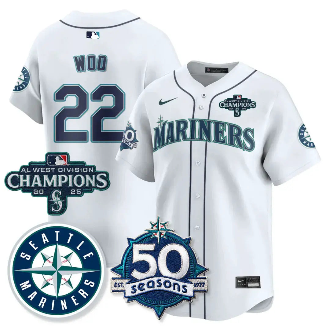 SEA Vapor Premier Limited Gold Jersey - 50th Anniversary & AL West Division Champions - All Stitched by Digigearus