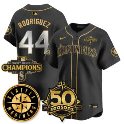 SEA Vapor Premier Limited Gold Jersey - 50th Anniversary & AL West Division Champions - All Stitched by Digigearus