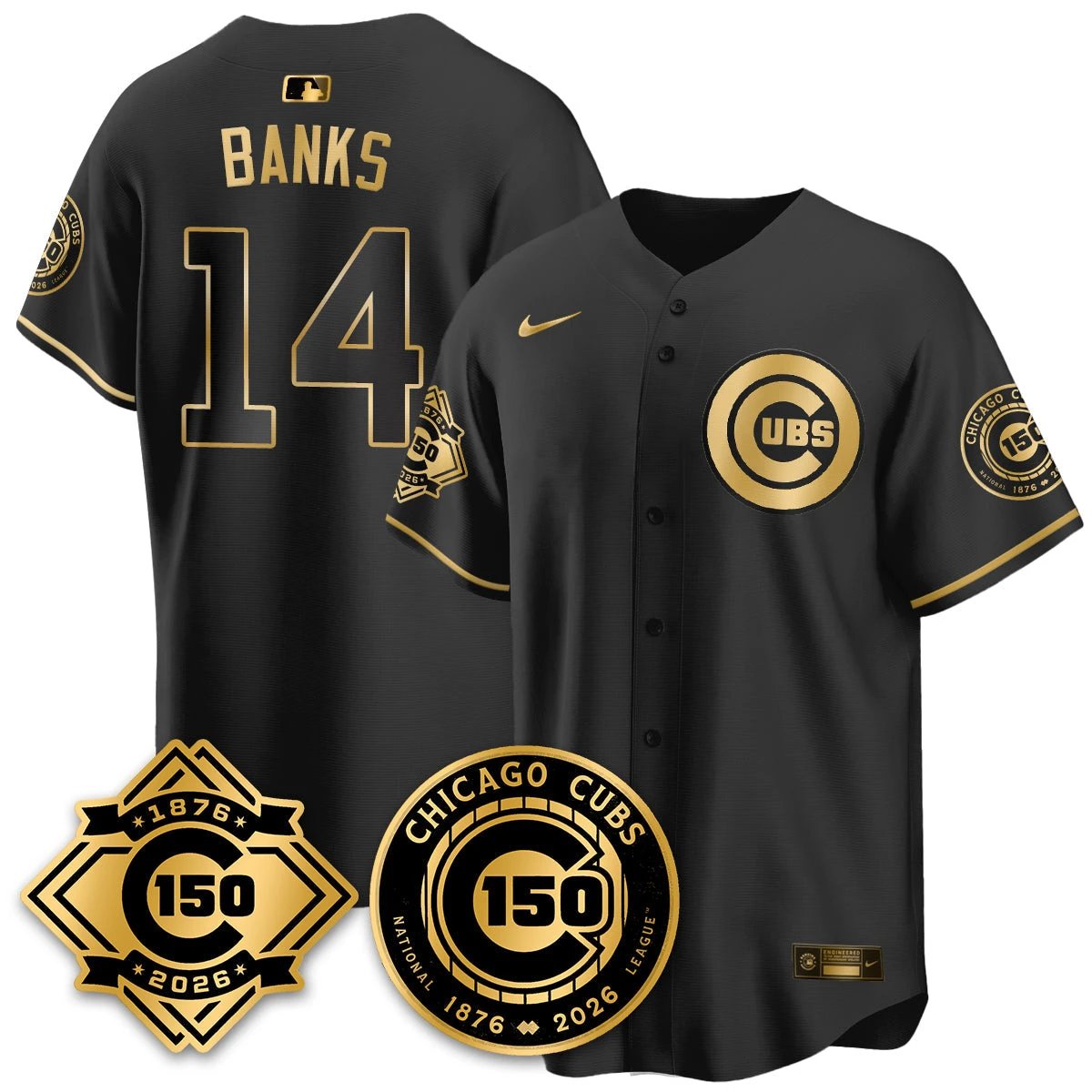 CHC Vapor Limited Gold Jersey - 150th Anniversary - All Stitched by Chicago Cubs