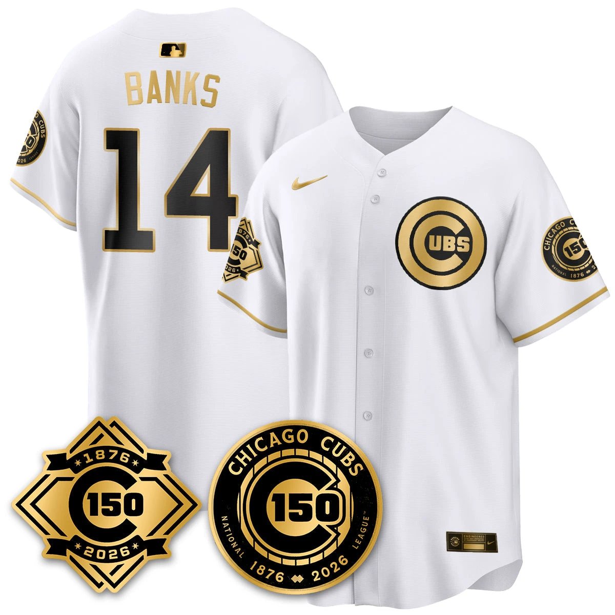 CHC Vapor Limited Gold Jersey - 150th Anniversary - All Stitched by Chicago Cubs