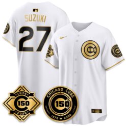 CHC Vapor Limited Gold Jersey - 150th Anniversary - All Stitched by Chicago Cubs