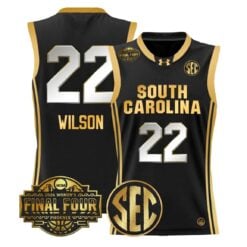 A'ja Wilson Jersey #22 South Carolina 2026 Final Four Stitched Black Gold by My store basketball