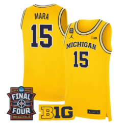 Aday Mara Jersey #15 Michigan Wolverines 2026 Final Four Stitched Maize by My store basketball