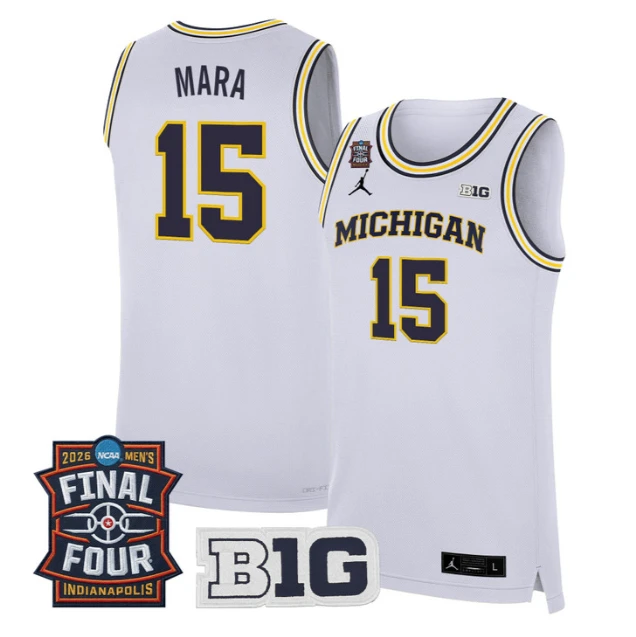 Aday Mara Jersey #15 Michigan Wolverines 2026 Final Four Stitched White by My store basketball