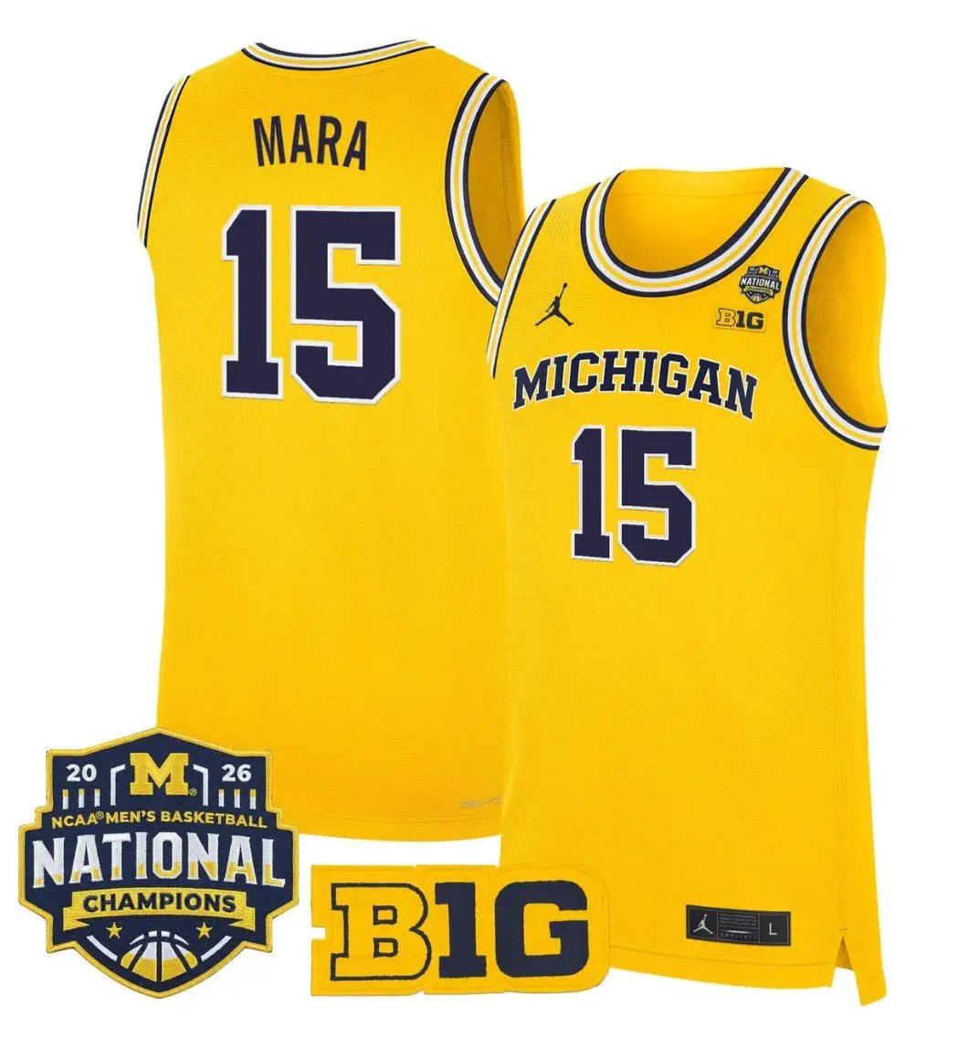 Aday Mara Jersey #15 Michigan Wolverines 2026 National Champions Stitched by My store basketball