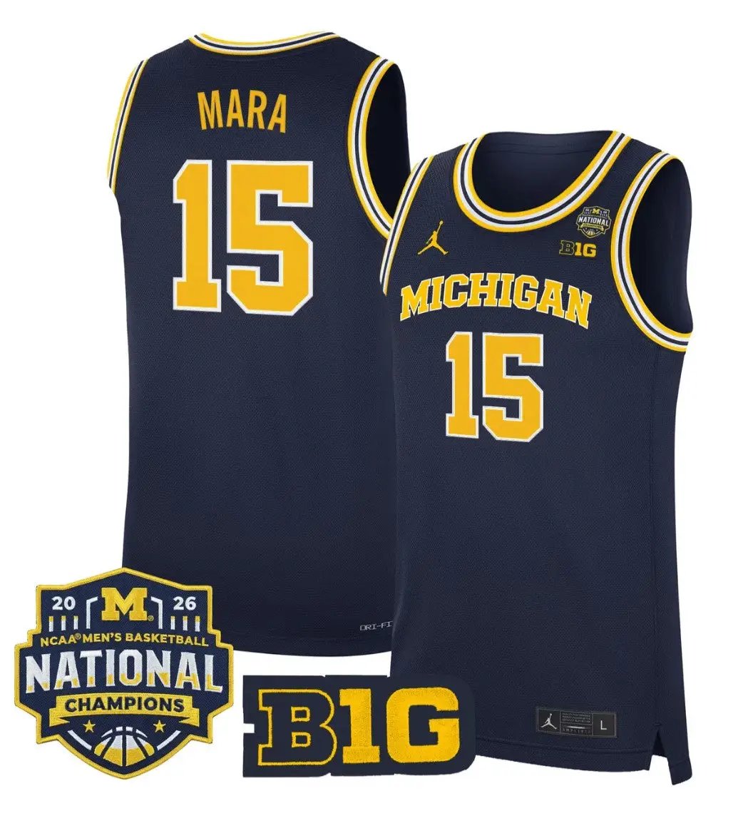 Aday Mara Jersey #15 Michigan Wolverines 2026 National Champions Stitched by My store basketball