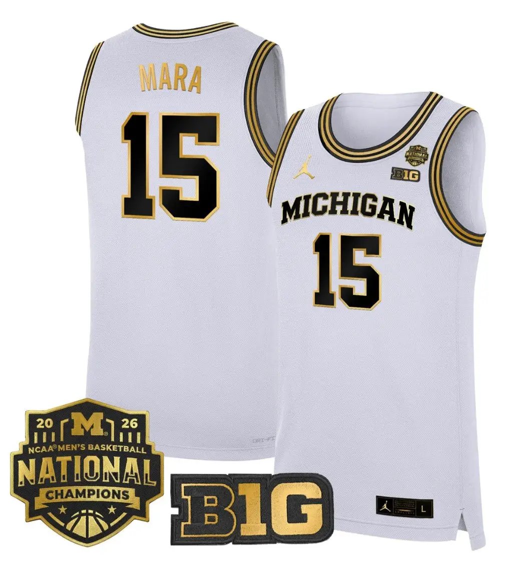 Aday Mara Jersey #15 Michigan Wolverines 2026 National Champions Stitched by My store basketball
