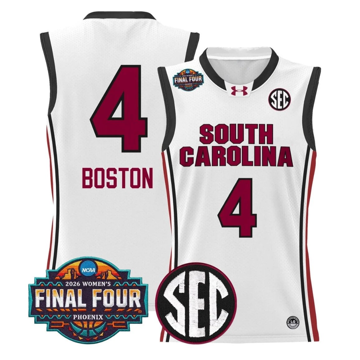 Aliyah Boston Jersey #4 South Carolina 2026 Final Four Stitched White by My store basketball