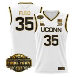 Azzi Fudd Jersey #35 UConn Huskies 2026 Tournament Final Four Stitched White Gold by My store basketball