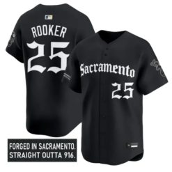 Brent Rooker Jersey #25 Athletics Sacramento Gothic Edition Stitched by My Store