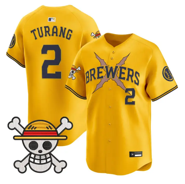 Brice Turang Jersey #2 Milwaukee Brewers One Piece Premier Stitched by My Store