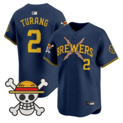Brice Turang Jersey #2 Milwaukee Brewers One Piece Premier Stitched by My Store