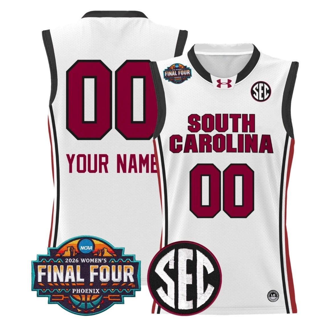 Custom South Carolina Gamecocks Jersey 2026 Final Four Stitched White by My store basketball