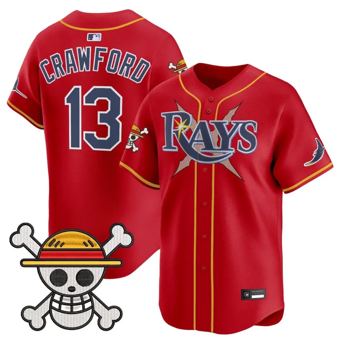 Carl Crawford Jersey #13 Tampa Bay Rays One Piece Premier Stitched by My Store