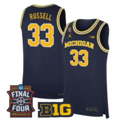 Cazzie Russell Jersey #33 Michigan Wolverines 2026 Final Four Stitched Navy by My store basketball