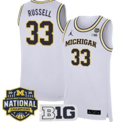 Cazzie Russell Jersey #3 Michigan Wolverines 2026 National Champions Stitched by My store basketball