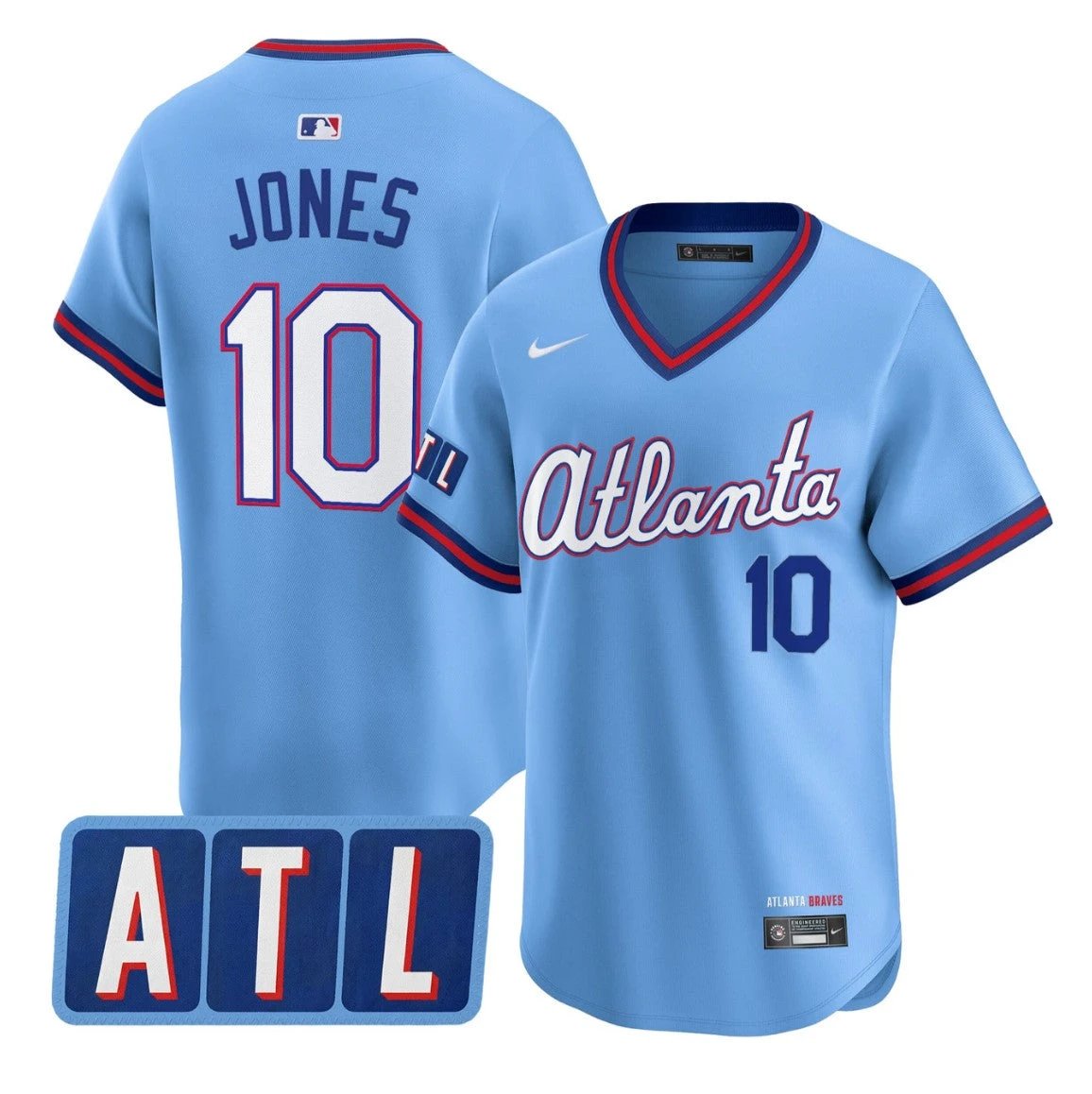 Chipper Jones Jersey #10 Atlanta Braves 2026 City Connect Vapor Premier Stitched by My Store
