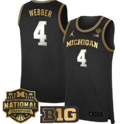 Chris Webber Jersey #4 Michigan Wolverines 2026 National Champions Stitched by My store basketball