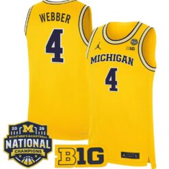 Chris Webber Jersey #4 Michigan Wolverines 2026 National Champions Stitched by My store basketball