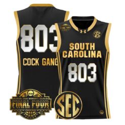 Cock Gang Jersey #803 South Carolina 2026 Final Four Stitched Black Gold by My store basketball