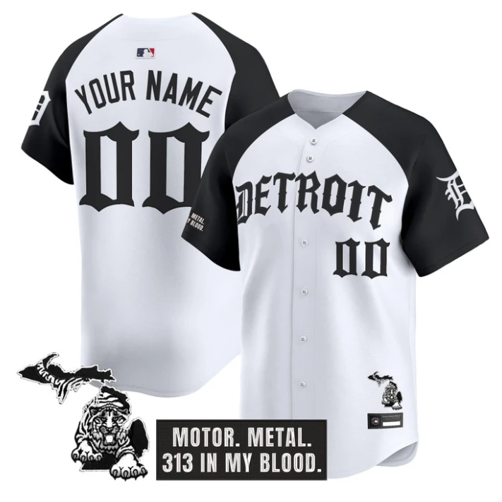 Custom Detroit Tigers Jersey Old English Edition Vapor Stitched Alter by My Store
