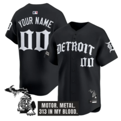 Custom Detroit Tigers Jersey Old English Edition Vapor Stitched Alter by My Store