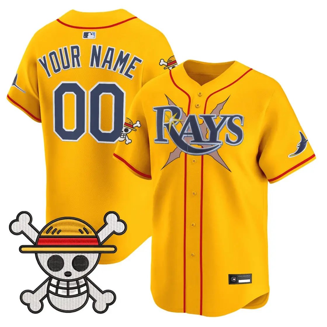 Custom Tampa Bay Rays Jersey Name, Number One Piece Premier Stitched by My Store