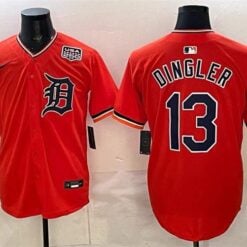 Detroit Tigers #13 Dillon Dingler Orange 2026 USA 250' Patch Stitched Jersey by My Store