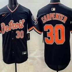 Detroit Tigers #30 Kerry Carpenter Navy Limited Jersey Stitched by My Store