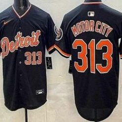 Detroit Tigers #313 Motor City Navy Limited Jersey Stitched by My Store