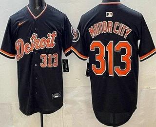 Detroit Tigers #313 Motor City Navy Limited Jersey Stitched by My Store