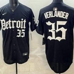 Detroit Tigers #35 Justin Verlander Black Limited Cool Base Stitched Jersey by My Store