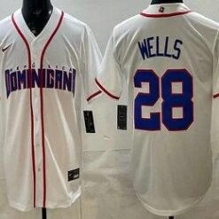 Dominican #28 Austin Wells White 2026 World Baseball Classic Cool Base Jersey by My Store