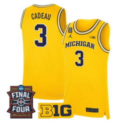 Elliot Cadeau Jersey #3 Michigan Wolverines 2026 Final Four Stitched Maize by My store basketball