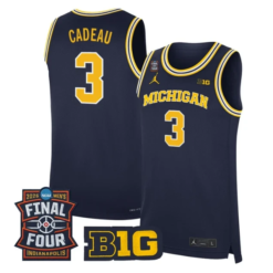 Elliot Cadeau Jersey #3 Michigan Wolverines 2026 Final Four Stitched Navy by My store basketball