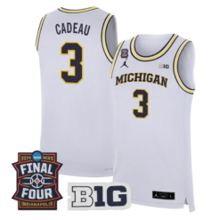 Elliot Cadeau Jersey #3 Michigan Wolverines 2026 Final Four Stitched White by My store basketball