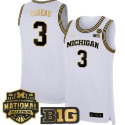 Elliot Cadeau Jersey #3 Michigan Wolverines 2026 National Champions Stitched by My store basketball