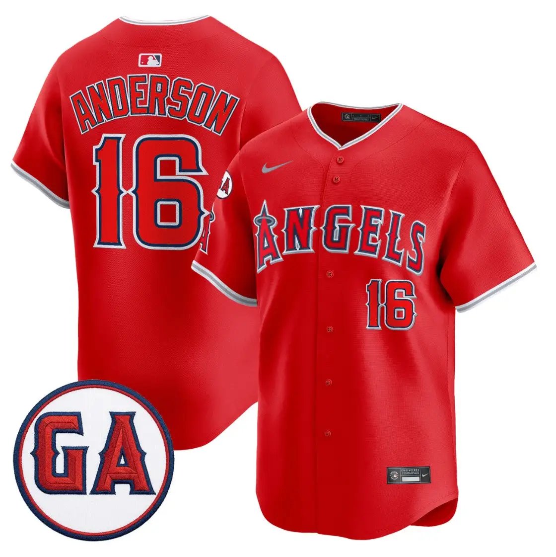 Garret Anderson Jersey #16 Angels Garret Anderson Tribute Stitched by My Store