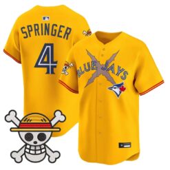 George Springer Jersey #4 Blue Jays One Piece Premier Limited Stitched by My Store