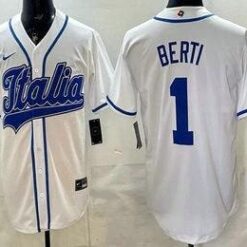 Italy #1 Jonathon Berti White 2026 World Baseball Classic Cool Base Jersey by My Store