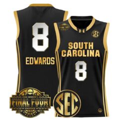 Joyce Edwards Jersey #8 South Carolina 2026 Final Four Stitched Black Gold by My store basketball