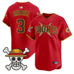 Jackson Merrill Jersey #3 Padres One Piece Premier Limited Stitched by My Store
