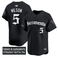 Jacob Wilson Jersey #5 Athletics Sacramento Gothic Edition Stitched by My Store