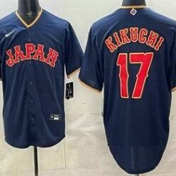 Japan #17 Yusei Kikuchi Navy 2026 World Baseball Classic Cool Base Jersey by My Store