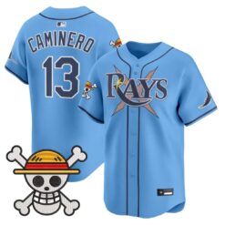 Junior Caminero Jersey #13 Tampa Bay Rays One Piece Premier Stitched by My Store